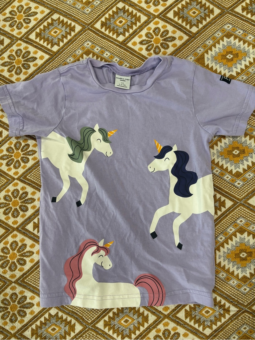 Polarn O. Pyret Lavender Unicorn Tee | Size 4-5Y